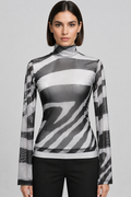 Gina Tricot Damen Top Schwarz/Grau Größe S
