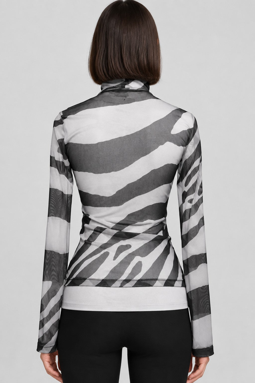 Gina Tricot Damen Top Schwarz/Grau Größe S