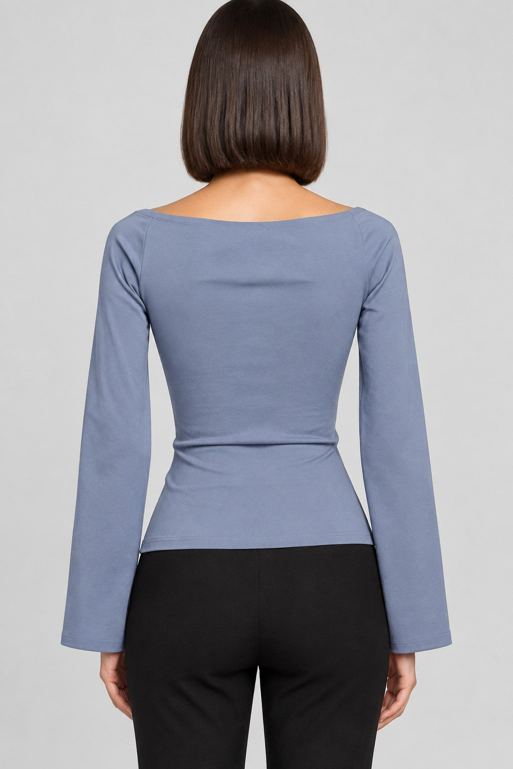 NA-KD Damen Off Shoulder Overlap Top Blau Größe XS
