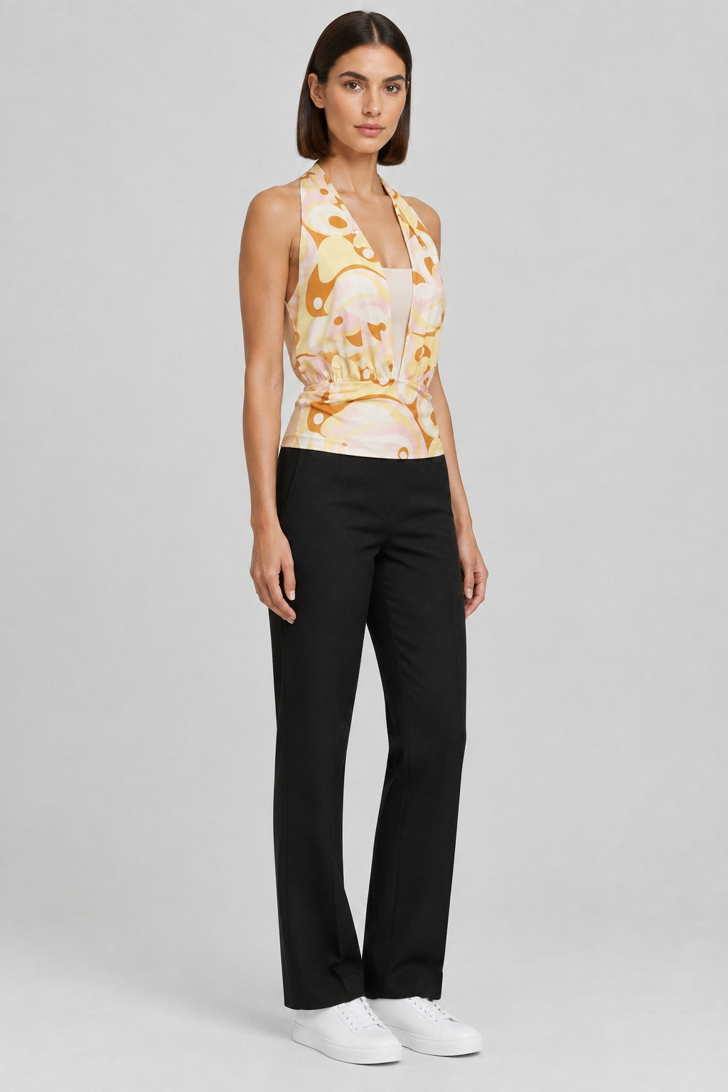 NLY One Damen Top Gelb Pink Braun Größe XL