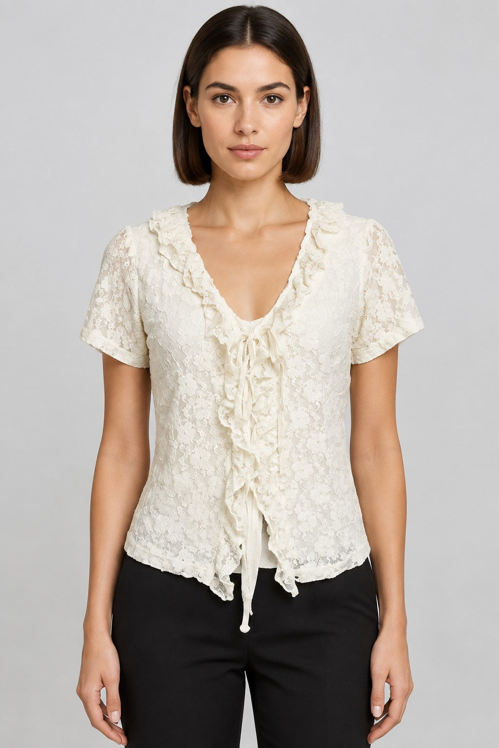 Pieces Damen Top Beige Größe M