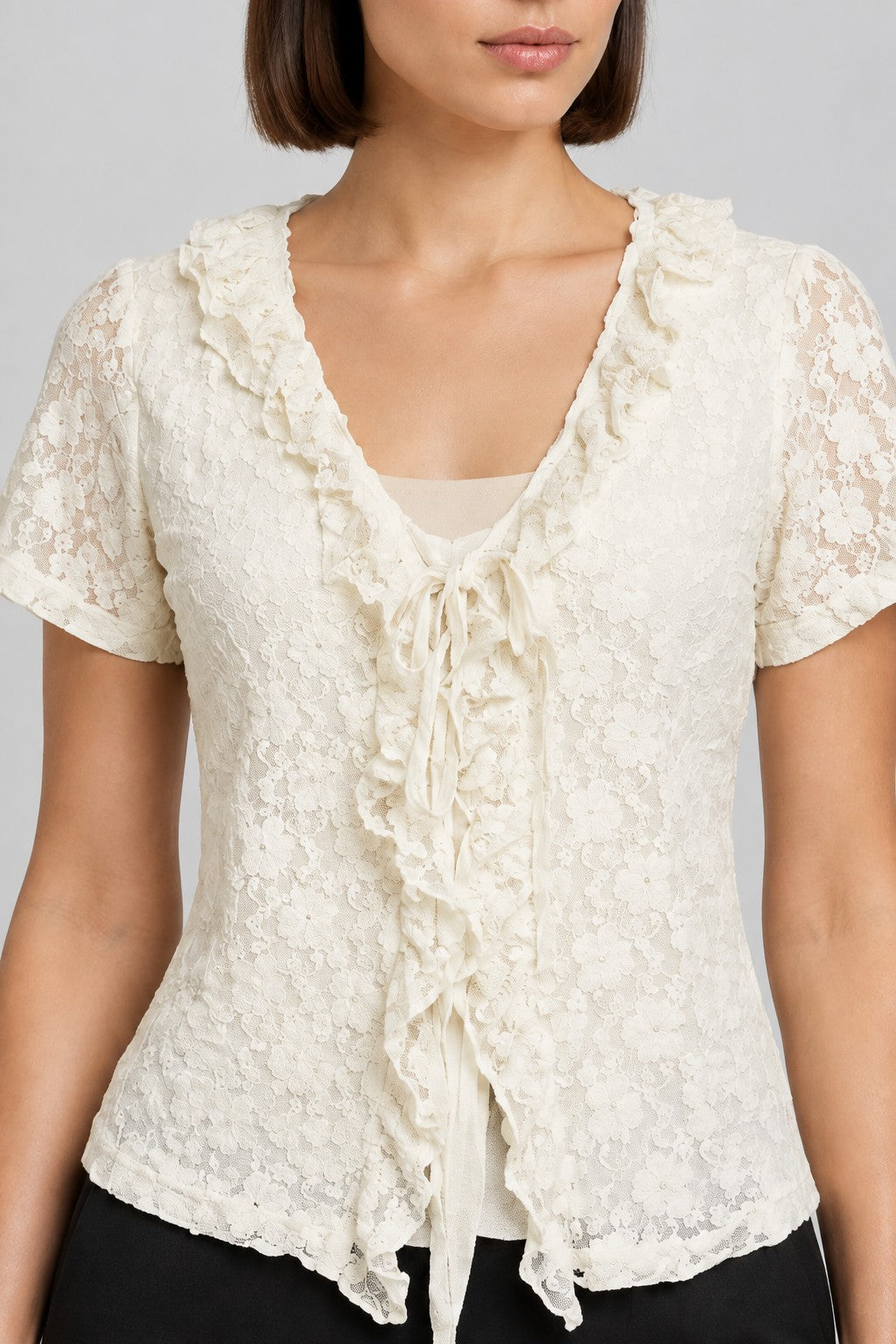 Pieces Damen Top Beige Größe M