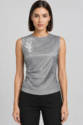 Cider Damen Top Silber Größe M