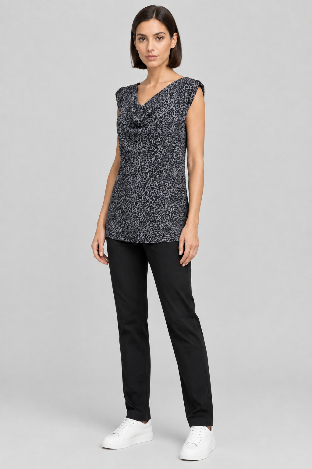 ESPRIT Damen Top Schwarz Weiß Größe XXL
