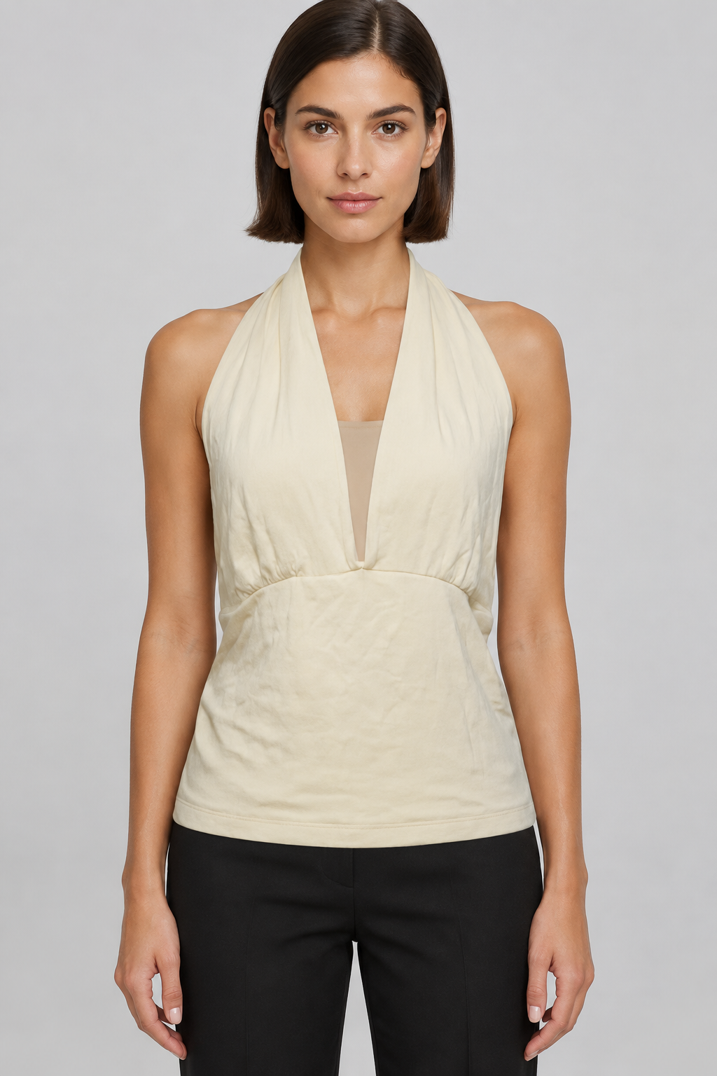 Gina Tricot Damen Top Beige Größe L