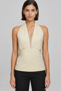 Gina Tricot Damen Top Beige Größe L
