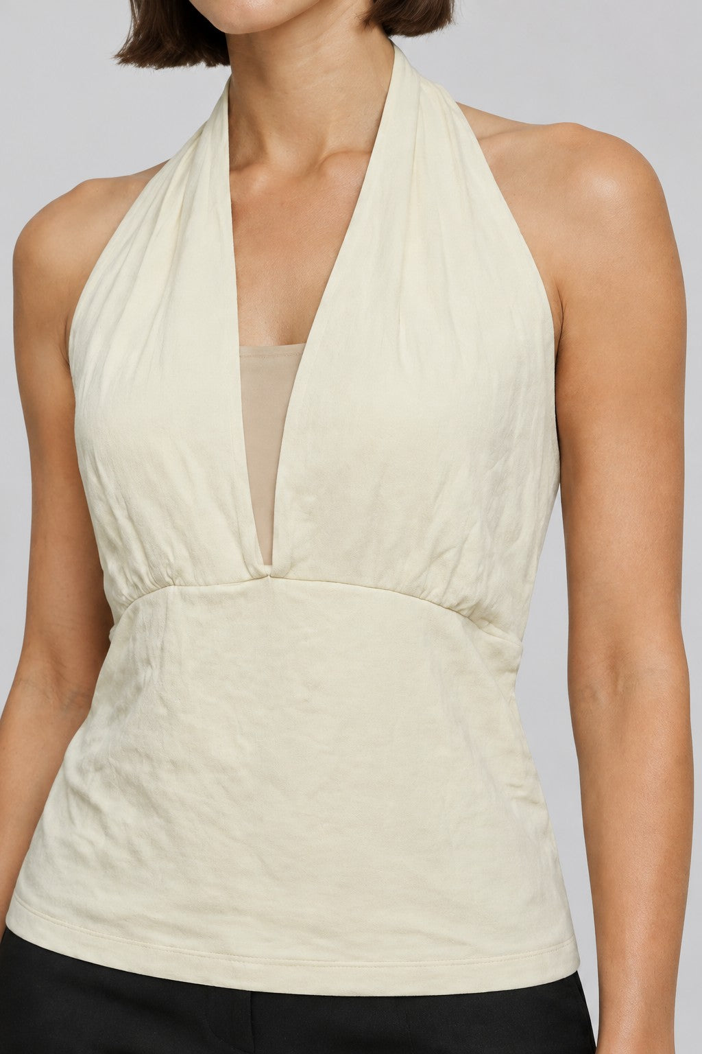 Gina Tricot Damen Top Beige Größe L