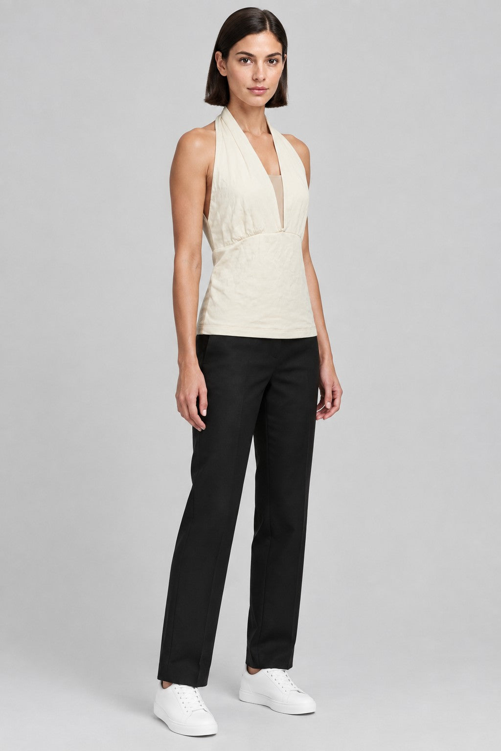 Gina Tricot Damen Top Beige Größe L