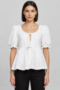 Gina Tricot Damen Top Weiß Größe S