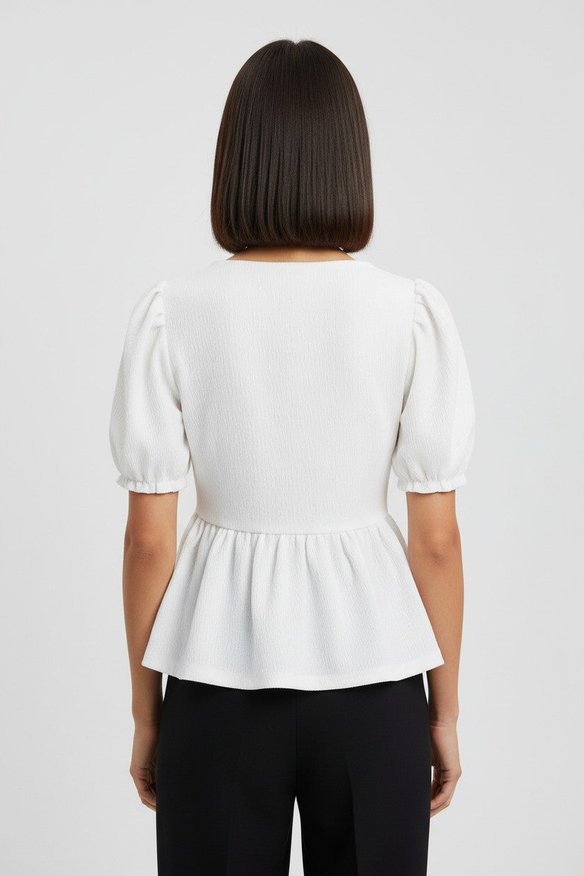 Gina Tricot Damen Top Weiß Größe S