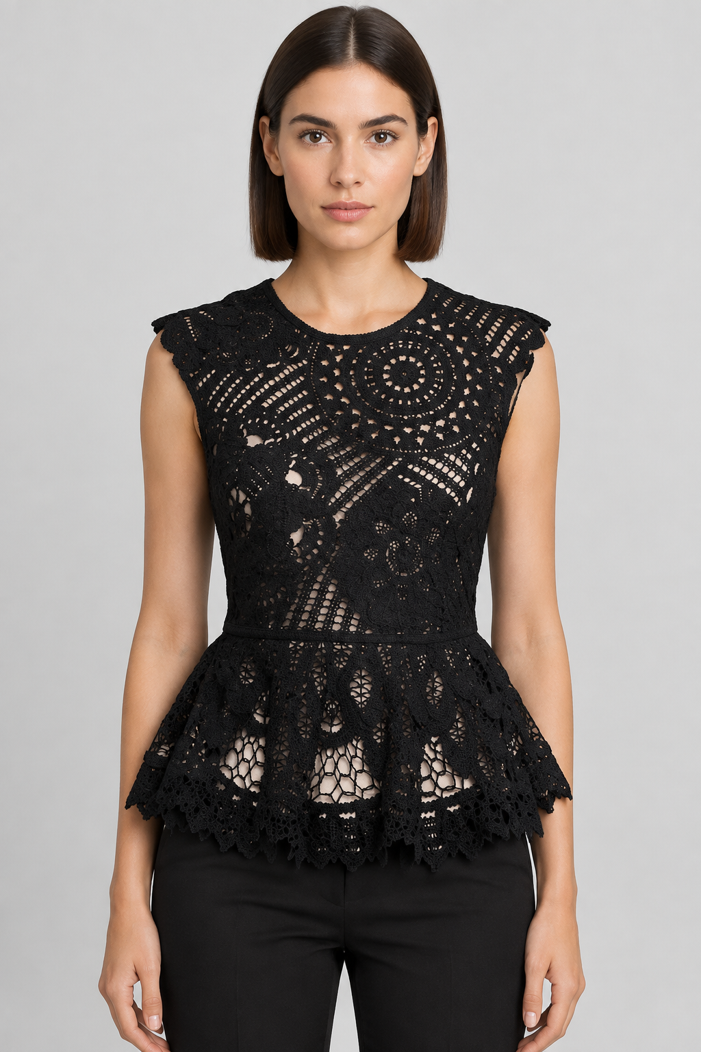 H&M Edition Damen Top Schwarz Größe XS