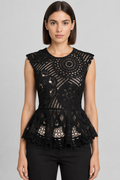 H&M Edition Damen Top Schwarz Größe XS