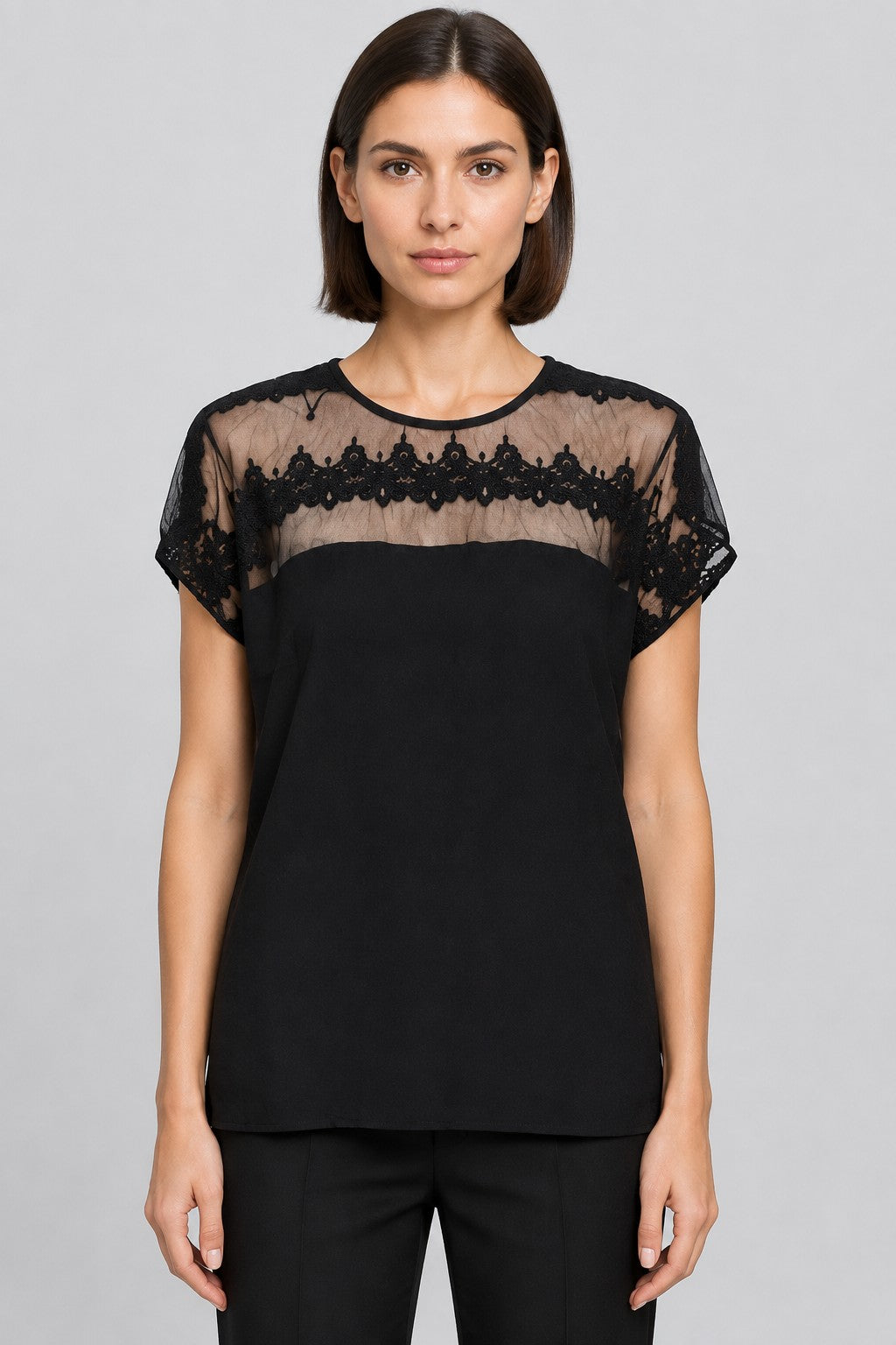 Lindex Damen Top Schwarz Größe 2XL