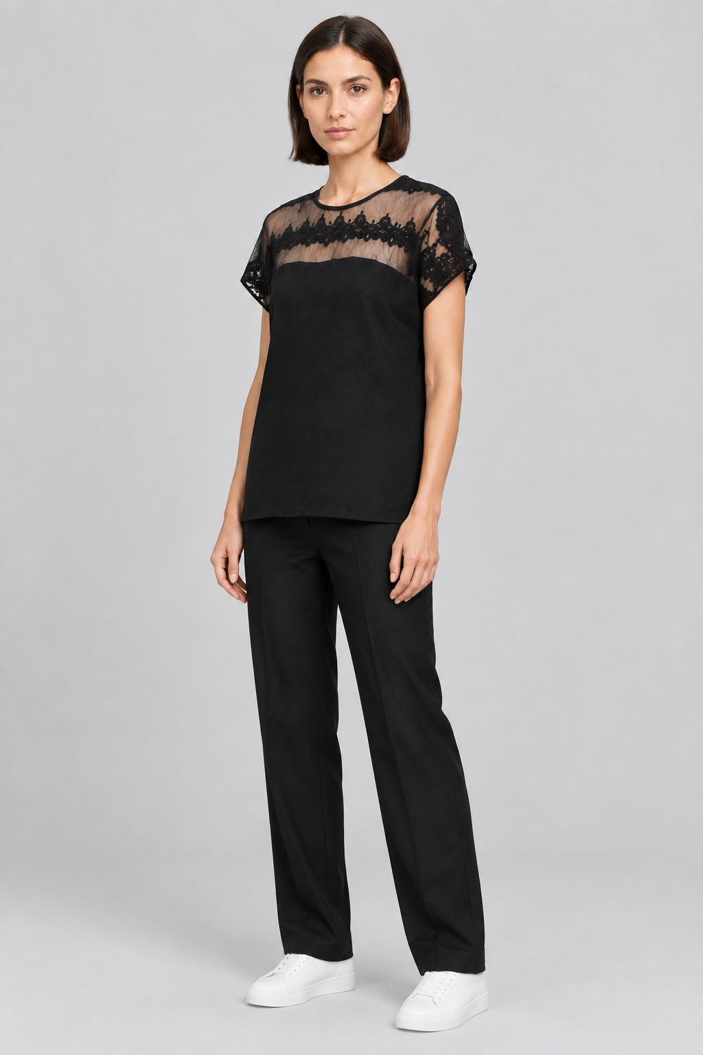 Lindex Damen Top Schwarz Größe 2XL