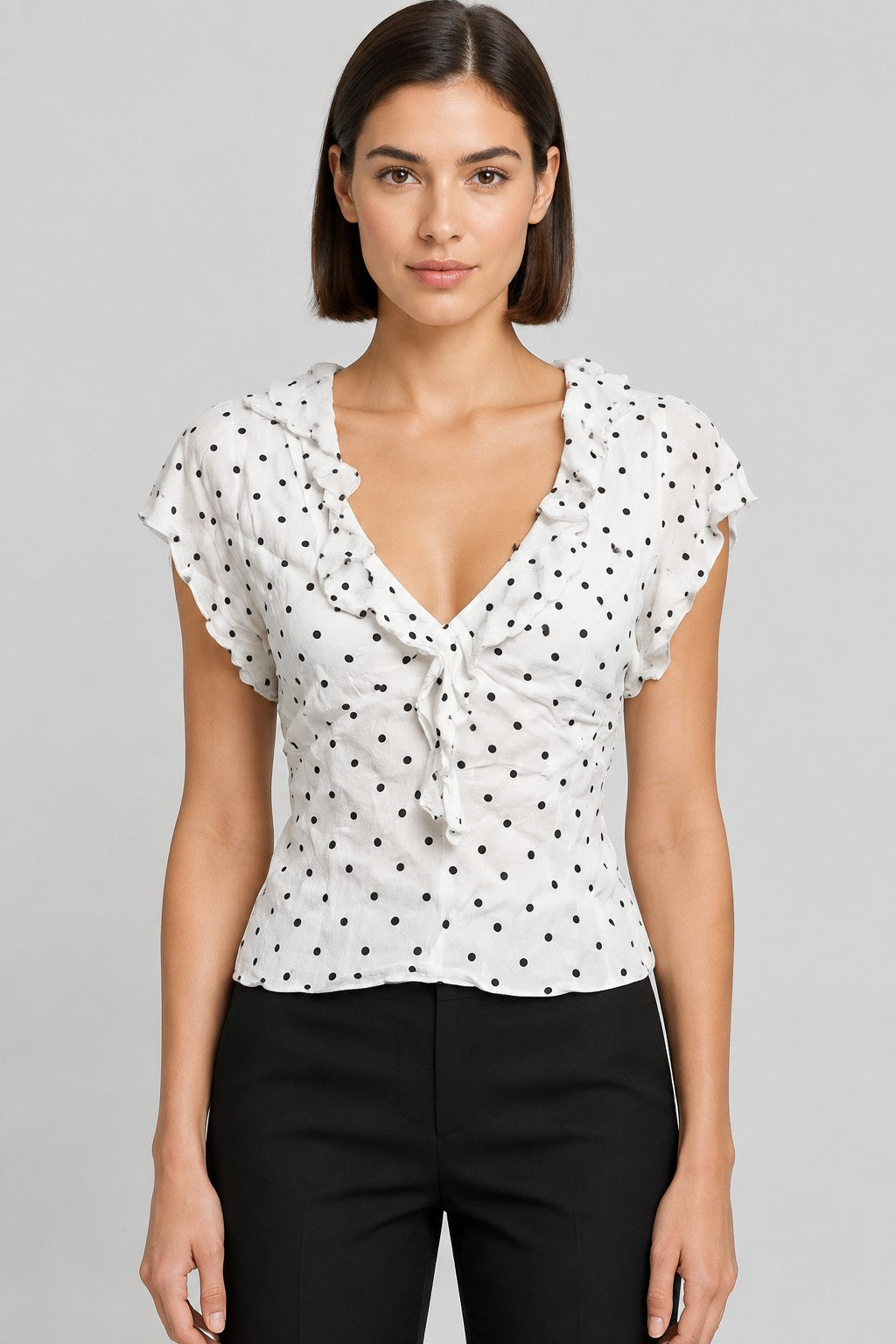 Mango Damen Top Weiß Schwarz Größe XL