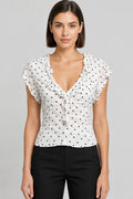 Mango Damen Top Weiß Schwarz Größe XL