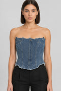 Maniére de Voir Damen Top Blau Größe S/M