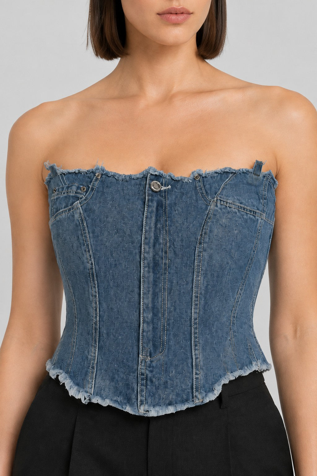 Maniére de Voir Damen Top Blau Größe S/M