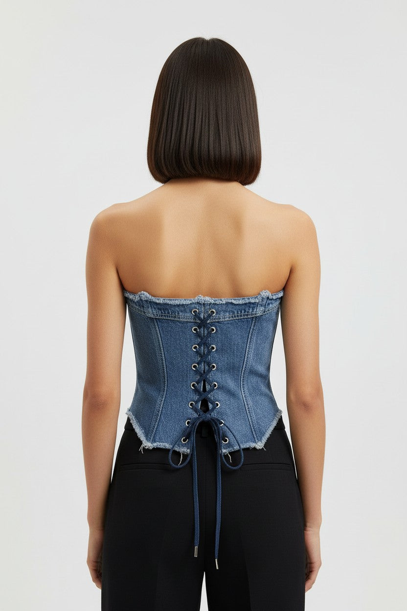 Maniére de Voir Damen Top Blau Größe S/M