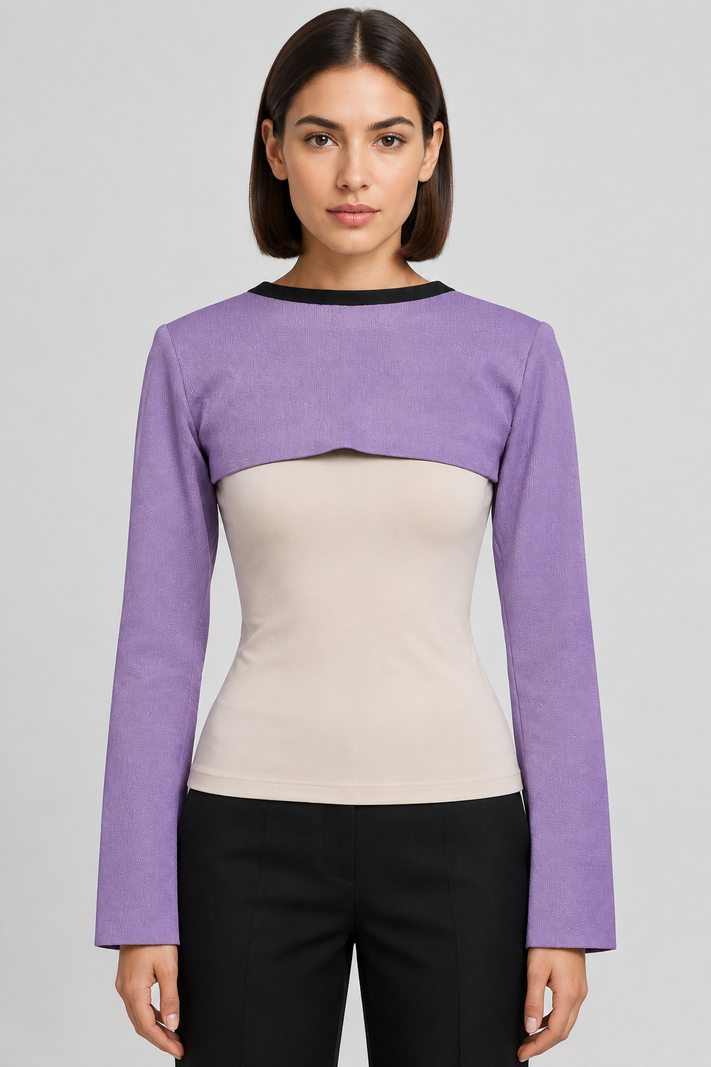 The Ragged Priest Damen Crop Top Lila Schwarz Größe S