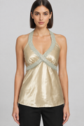 Bik Bok Damen Neckholder Top Beige Größe M