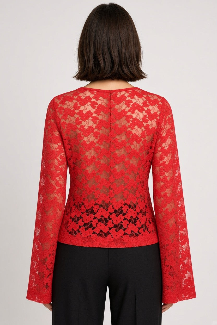 Cras Damen Top Rot Größe S