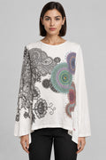 Desigual Damen Top Weiß Mehrfarbig Größe L