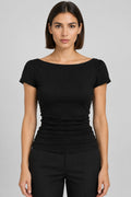 Gina Tricot Damen Top Schwarz Größe XS