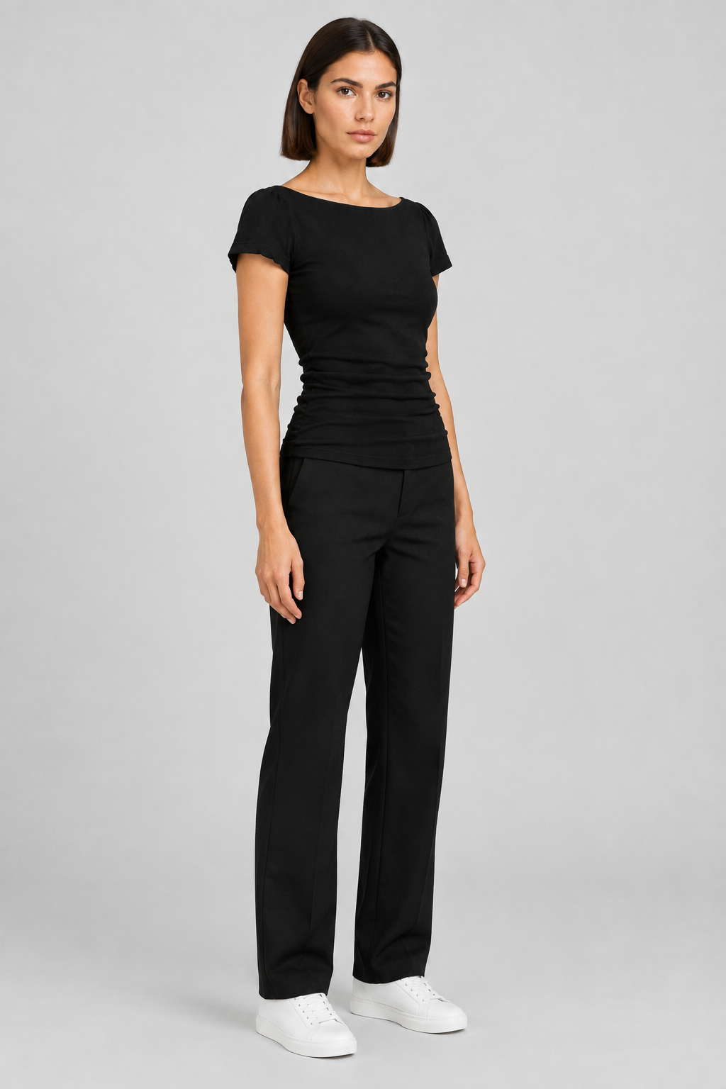 Gina Tricot Damen Top Schwarz Größe XS
