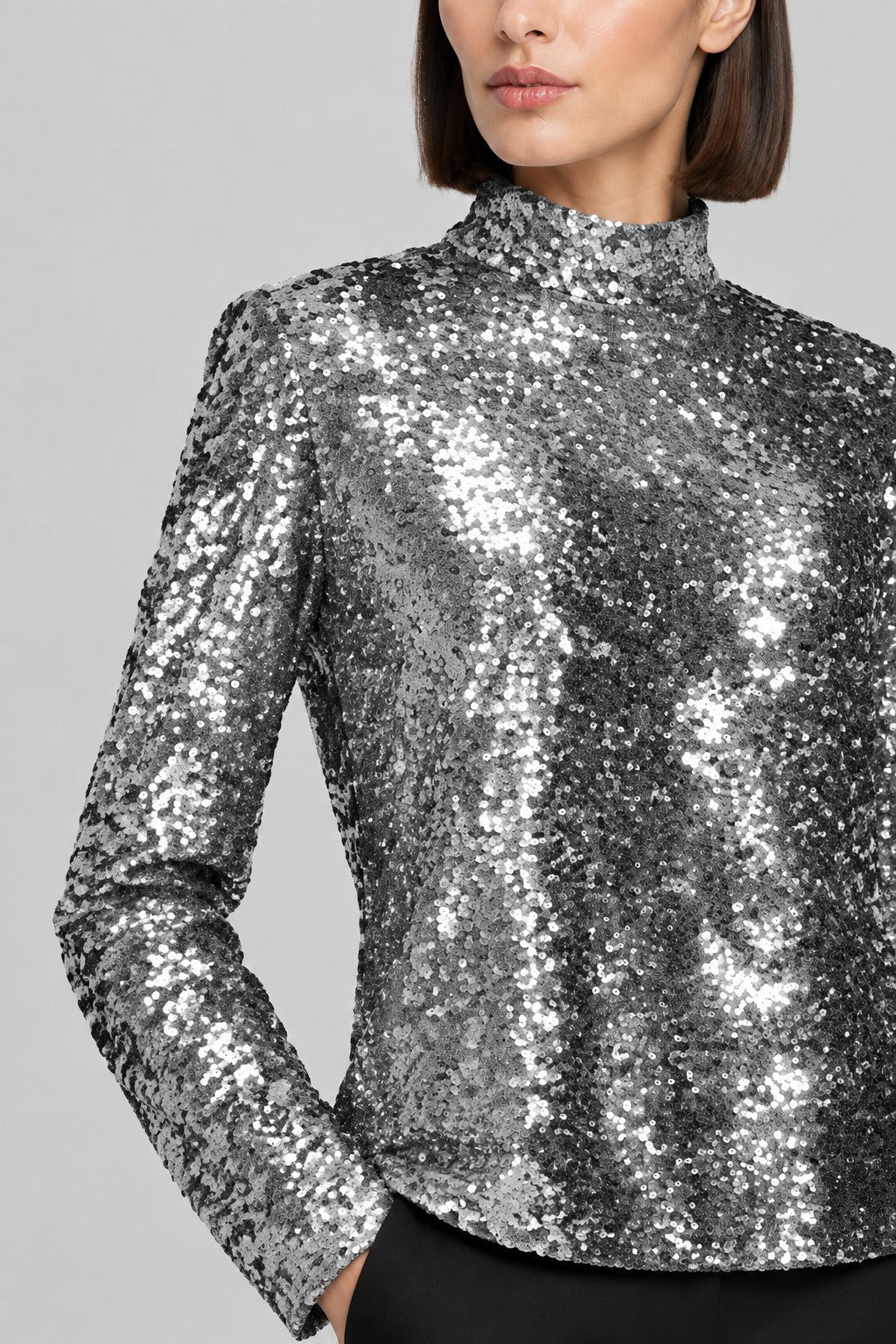H&M Damen Top Silber Größe XL