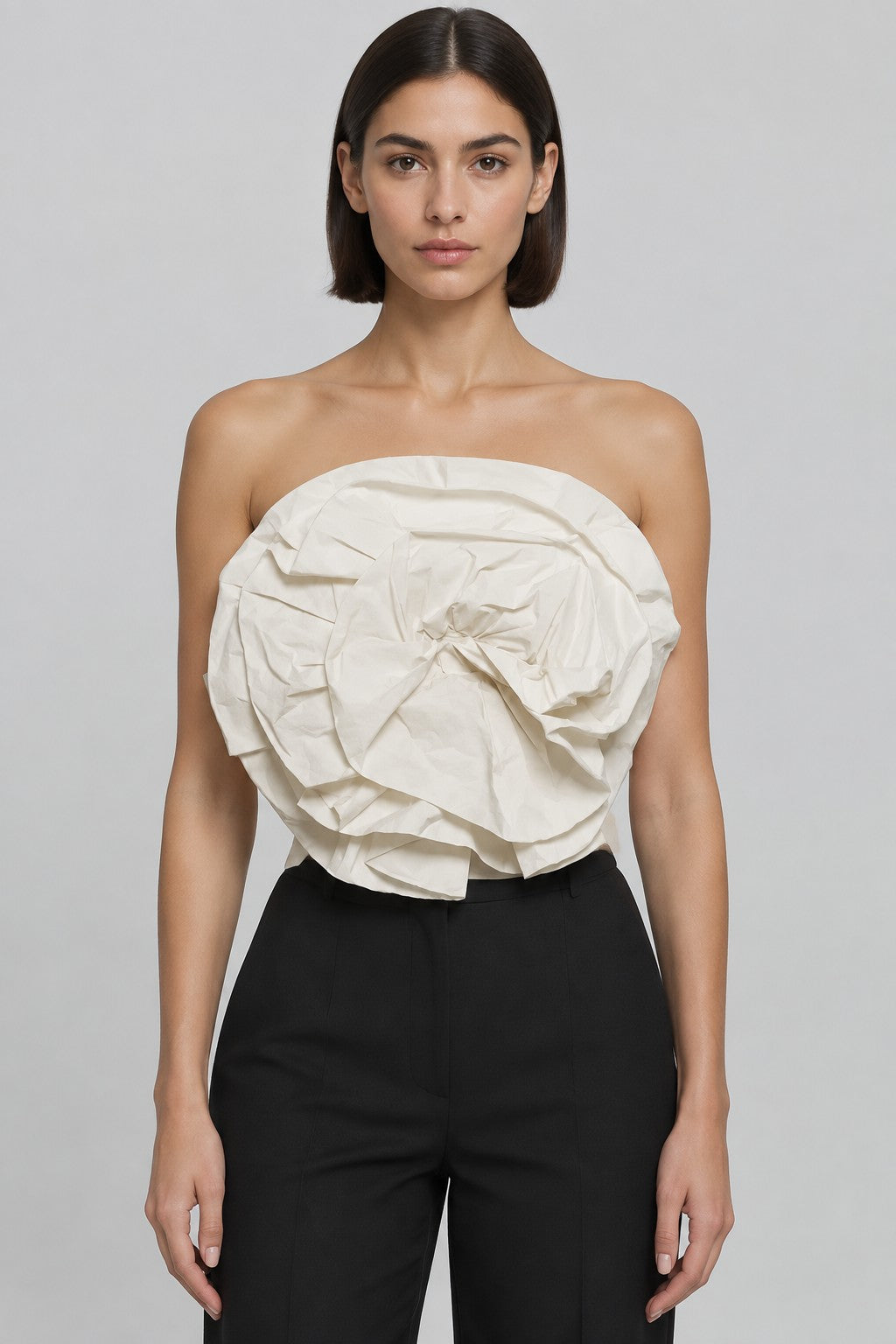H&M Damen Tube Top Weiß Größe S