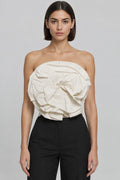 H&M Damen Tube Top Weiß Größe S