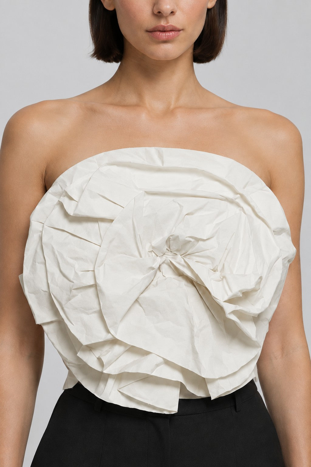 H&M Damen Tube Top Weiß Größe S
