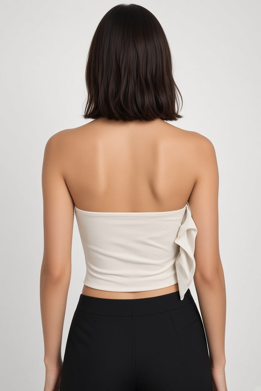 H&M Damen Tube Top Weiß Größe S