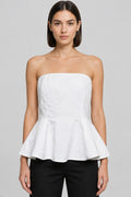 H&M Damen Tube Top Weiß Größe XL