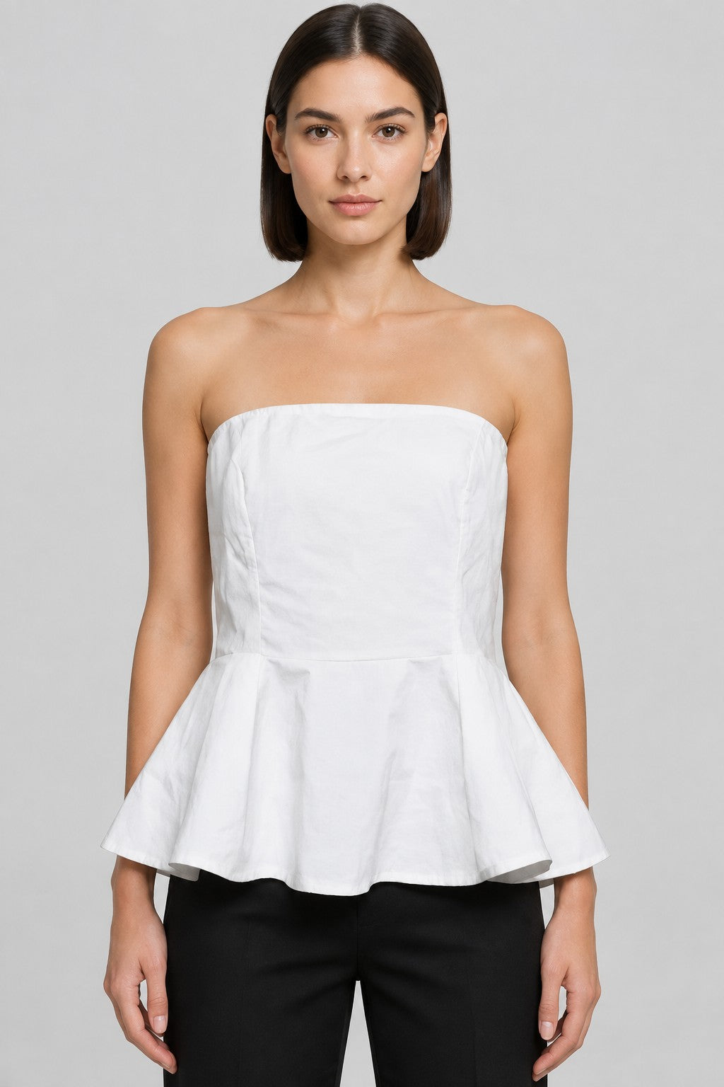 H&M Damen Tube Top Weiß Größe XL
