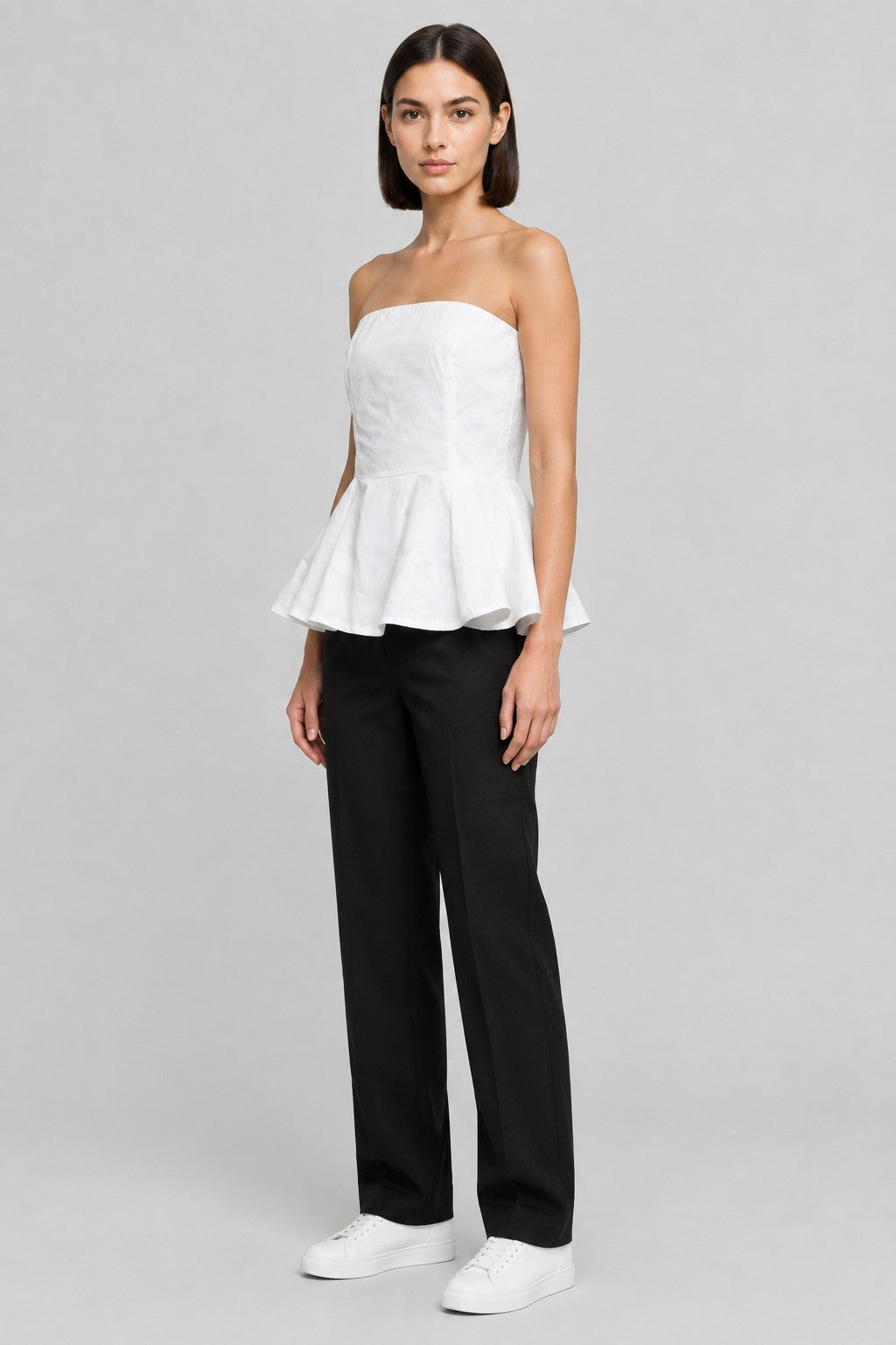 H&M Damen Tube Top Weiß Größe XL