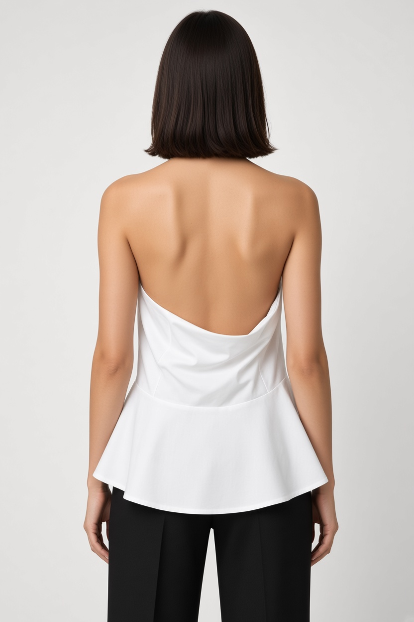 H&M Damen Tube Top Weiß Größe XL