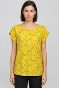 Lauren Ralph Lauren Damen Top Gelb Braun Größe M