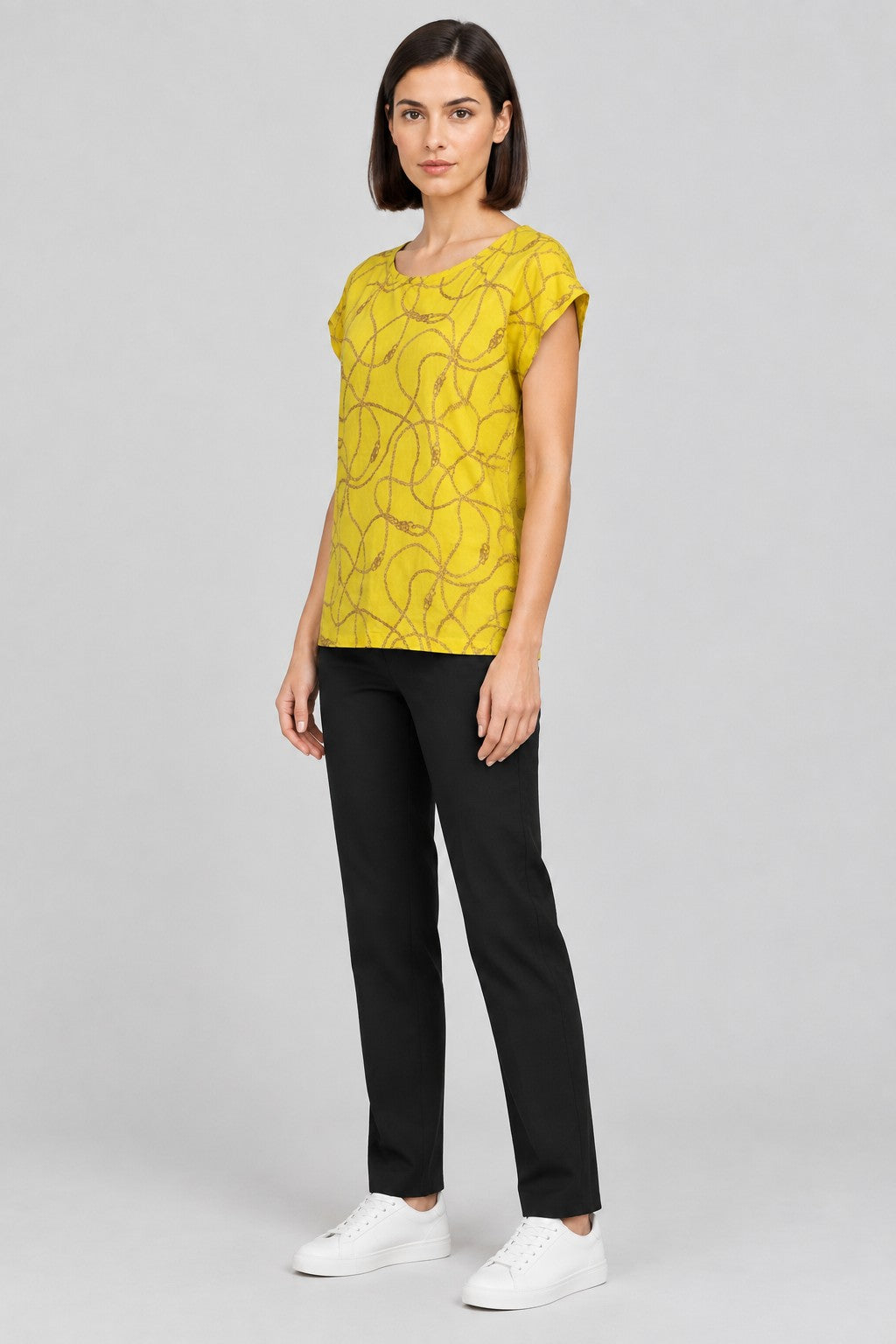 Lauren Ralph Lauren Damen Top Gelb Braun Größe M