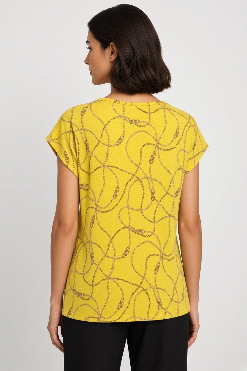 Lauren Ralph Lauren Damen Top Gelb Braun Größe M