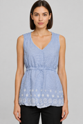 LTB Damen Top Blau Weiß Größe M