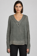 Made in Italy Damen Top Grau Größe L/XL