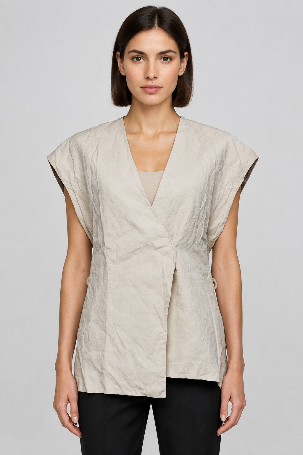 Massimo Dutti Damen Top Beige Größe XS