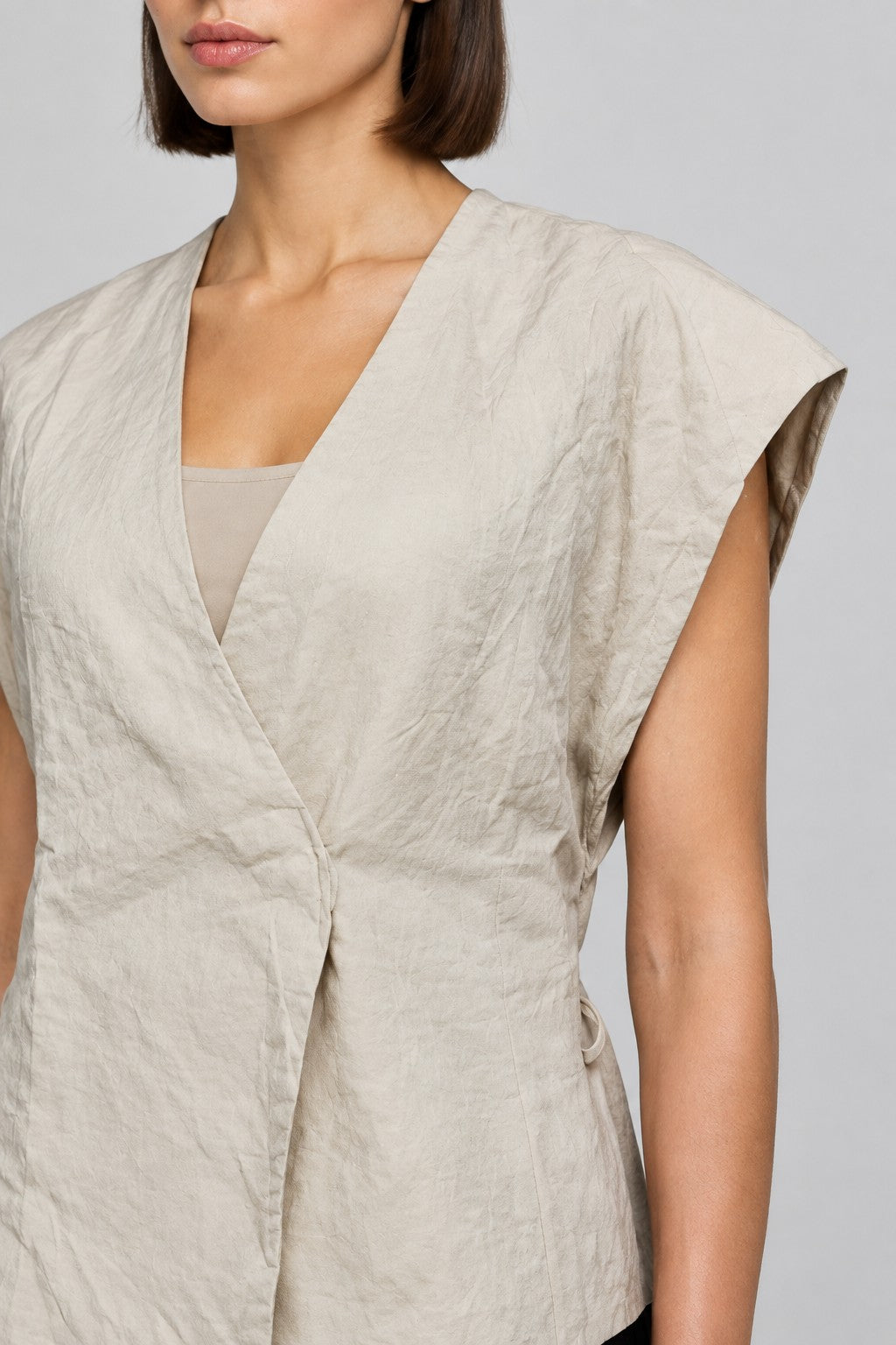 Massimo Dutti Damen Top Beige Größe XS