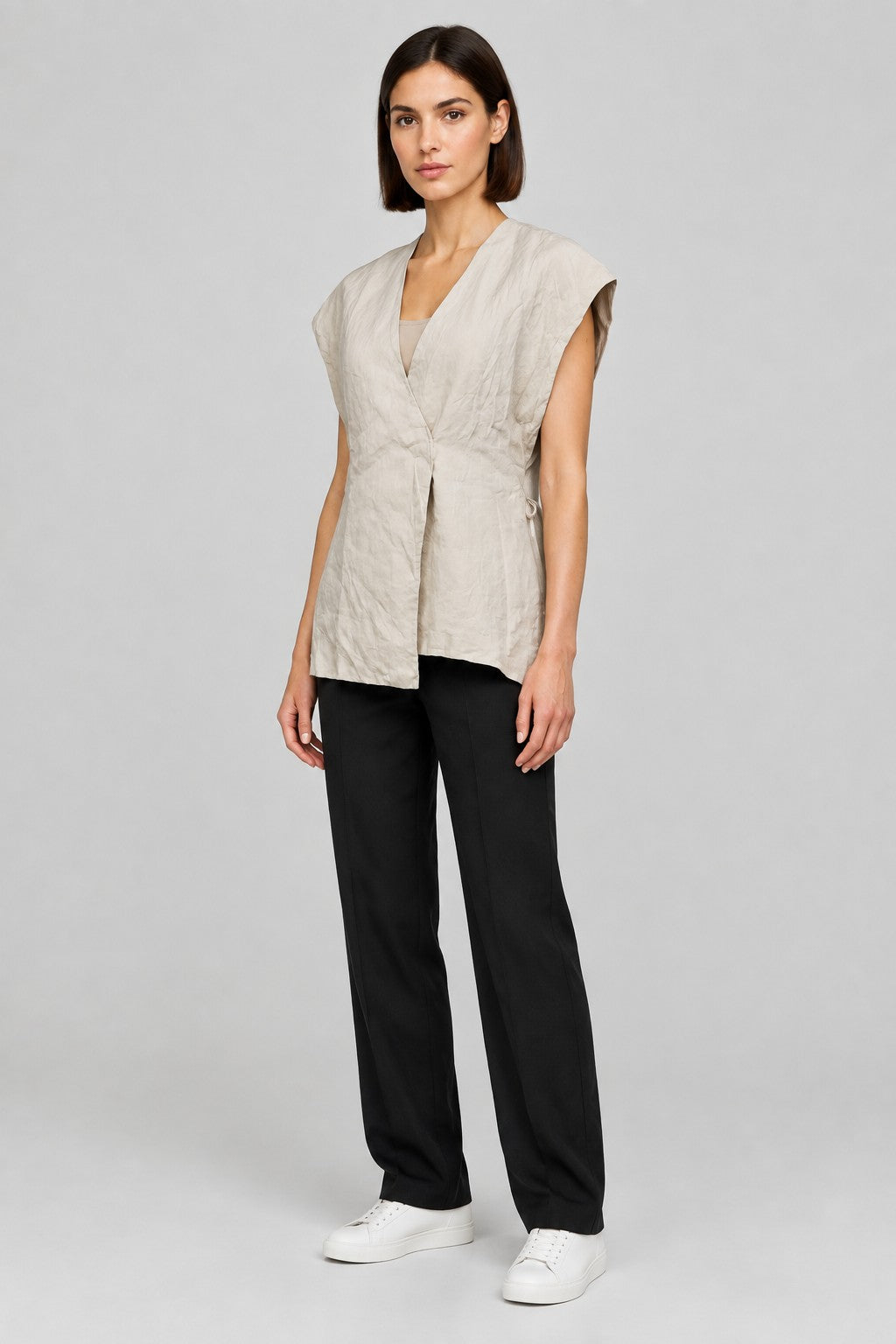Massimo Dutti Damen Top Beige Größe XS