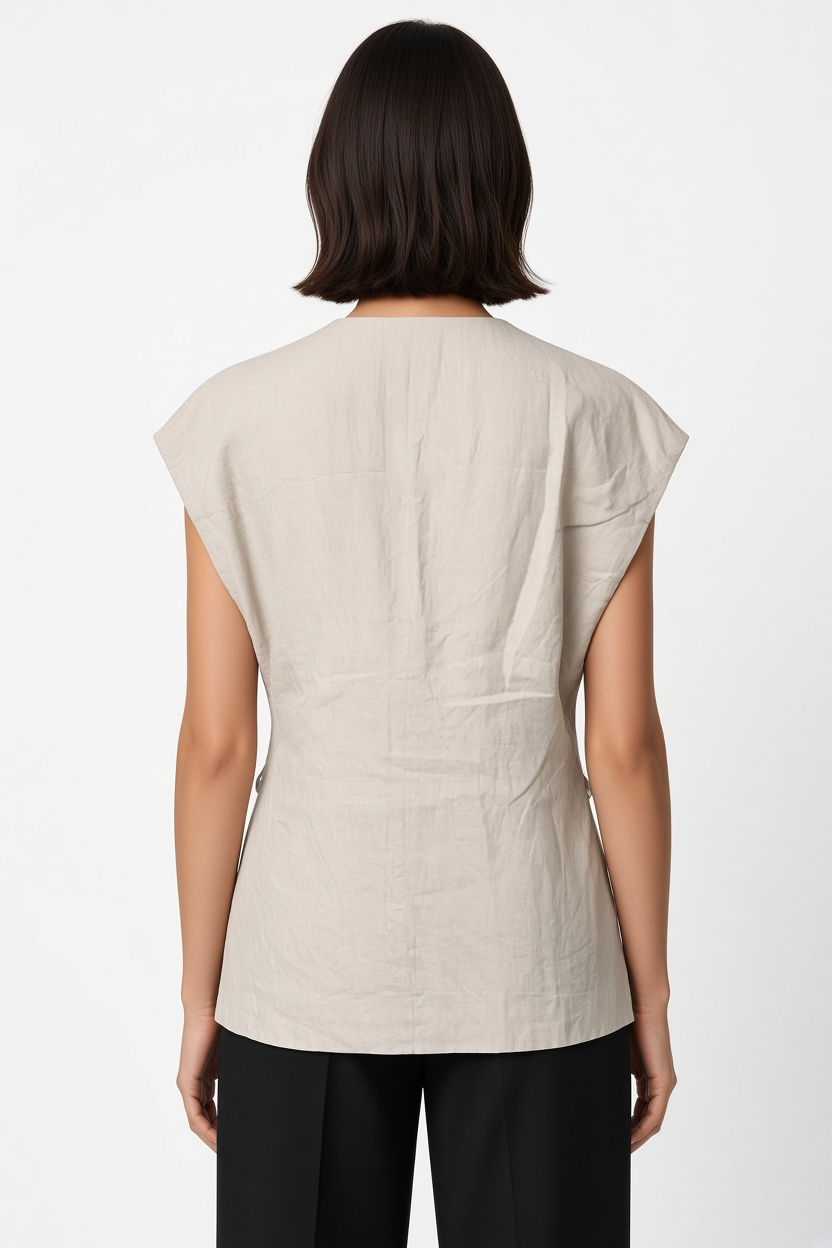Massimo Dutti Damen Top Beige Größe XS