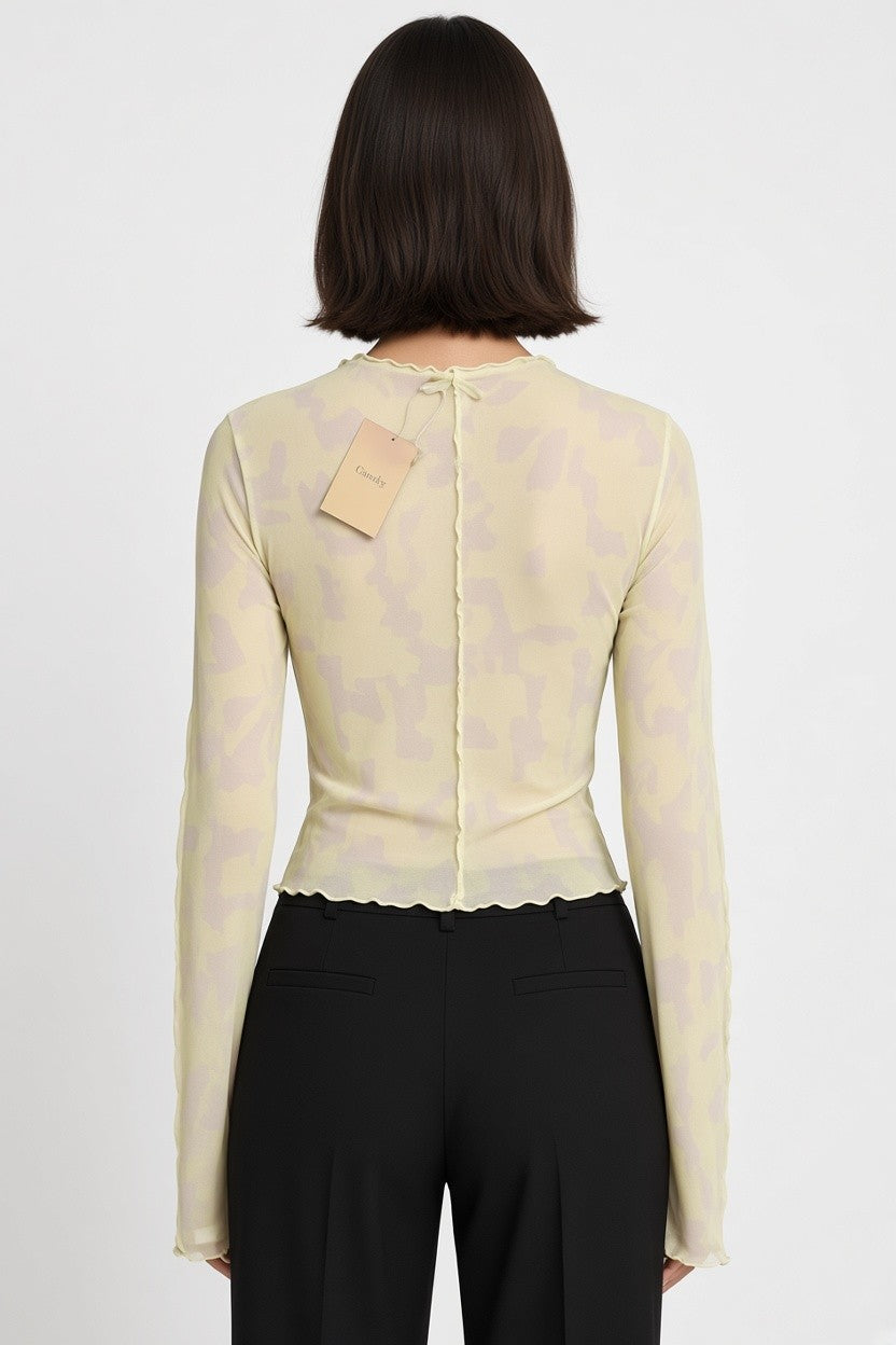 Monki Damen Top Gelb Pink Mehrfarbig Größe S