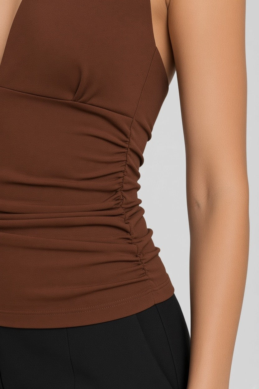 Zara Damen Top Braun Größe S