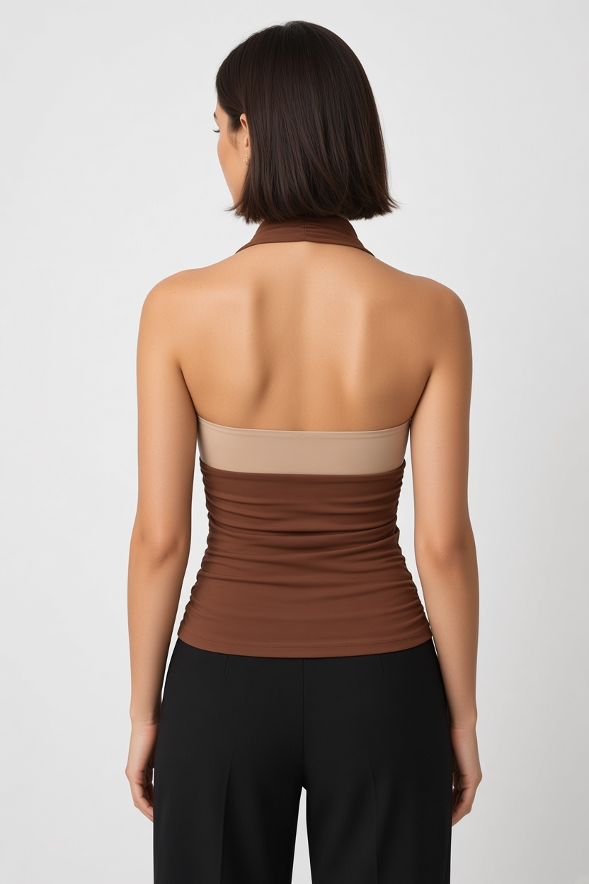 Zara Damen Top Braun Größe S